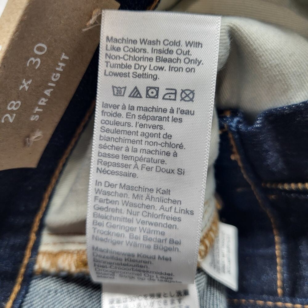 Madewell Mens Straight Jeans Dark Rinse Wash Relaxed Flex Denim Button Zip 28x30 - Picture 12 of 12